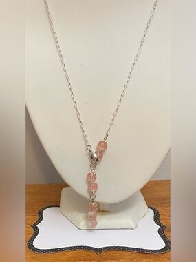 NEW Rose Quartz Lariat necklace